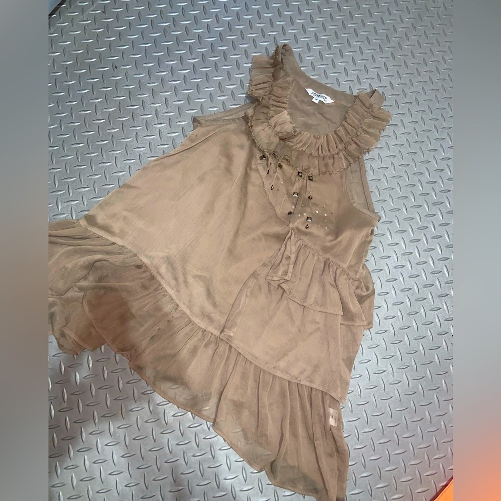 Mini dress tan with embellishment